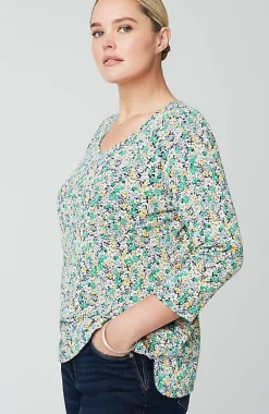 Pima 3/4-Sleeve V-Neck Tee | Jjill
