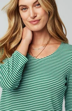 Pima 3/4-Sleeve V-Neck Tee | Jjill