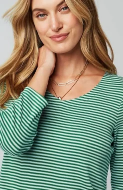 Pima 3/4-Sleeve V-Neck Tee | Jjill