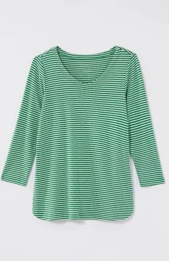 Pima 3/4-Sleeve V-Neck Tee | Jjill