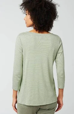 Pima 3/4-Sleeve V-Neck Tee | Jjill