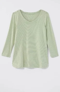 Pima 3/4-Sleeve V-Neck Tee | Jjill