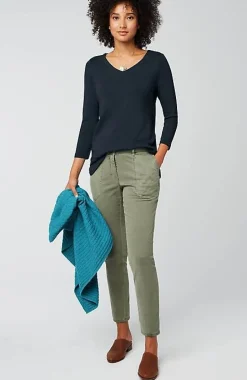 Pima 3/4-Sleeve V-Neck Tee | Jjill