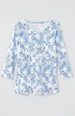 Pima 3/4-Sleeve V-Neck Tee | Jjill