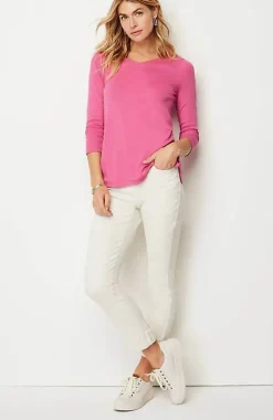 Pima 3/4-Sleeve V-Neck Tee | Jjill