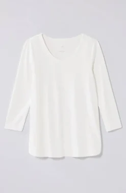 Pima 3/4-Sleeve V-Neck Tee | Jjill