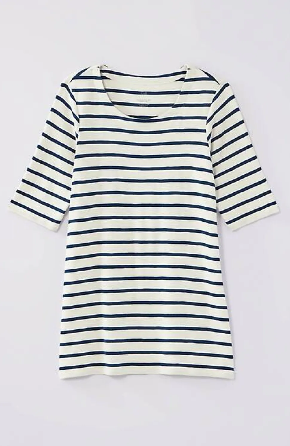 Pima-Slub Scoop-Neck Side-Slit Tee | Jjill