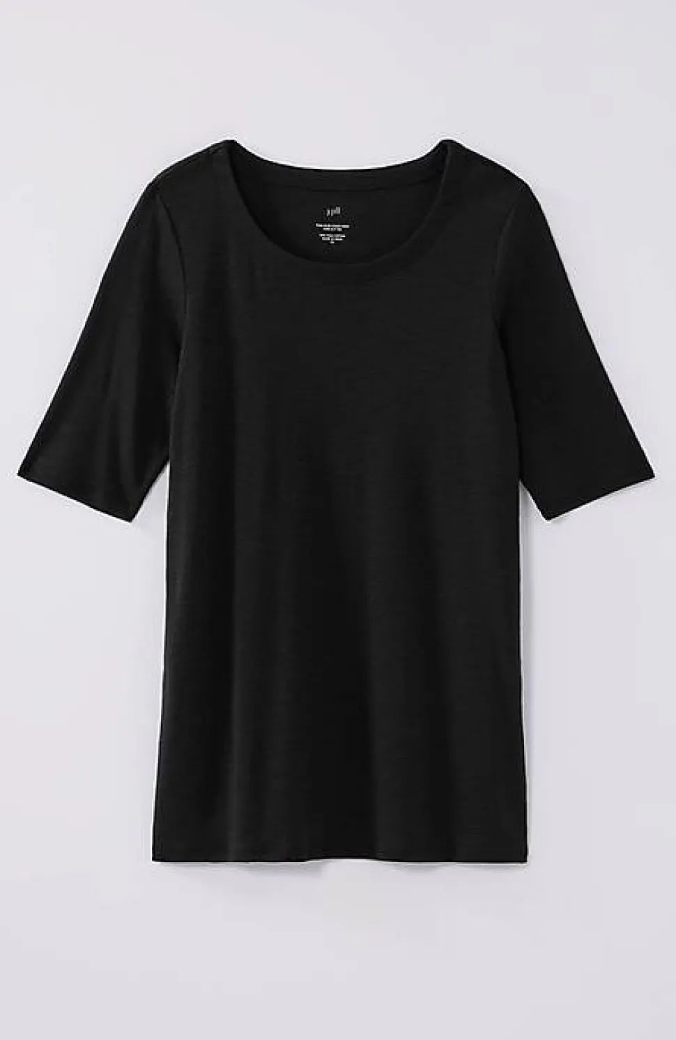 Pima-Slub Scoop-Neck Side-Slit Tee | Jjill