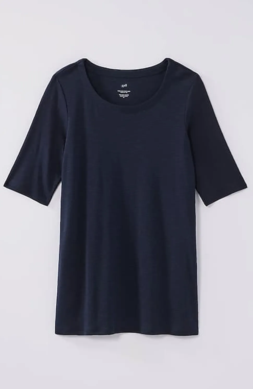 Pima-Slub Scoop-Neck Side-Slit Tee | Jjill