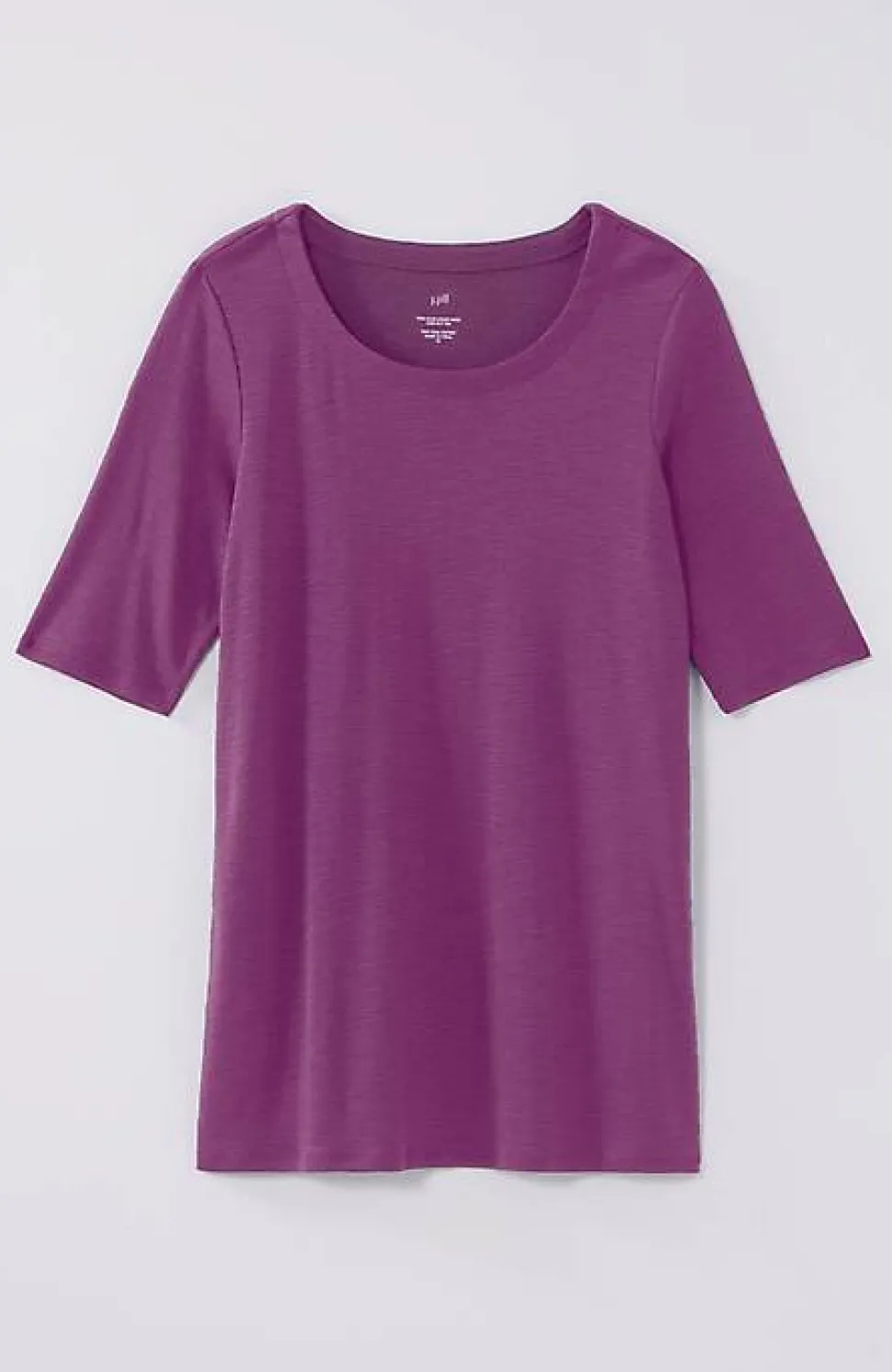 Pima-Slub Scoop-Neck Side-Slit Tee | Jjill