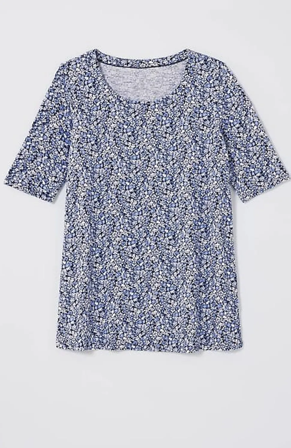 Pima-Slub Scoop-Neck Side-Slit Tee | Jjill