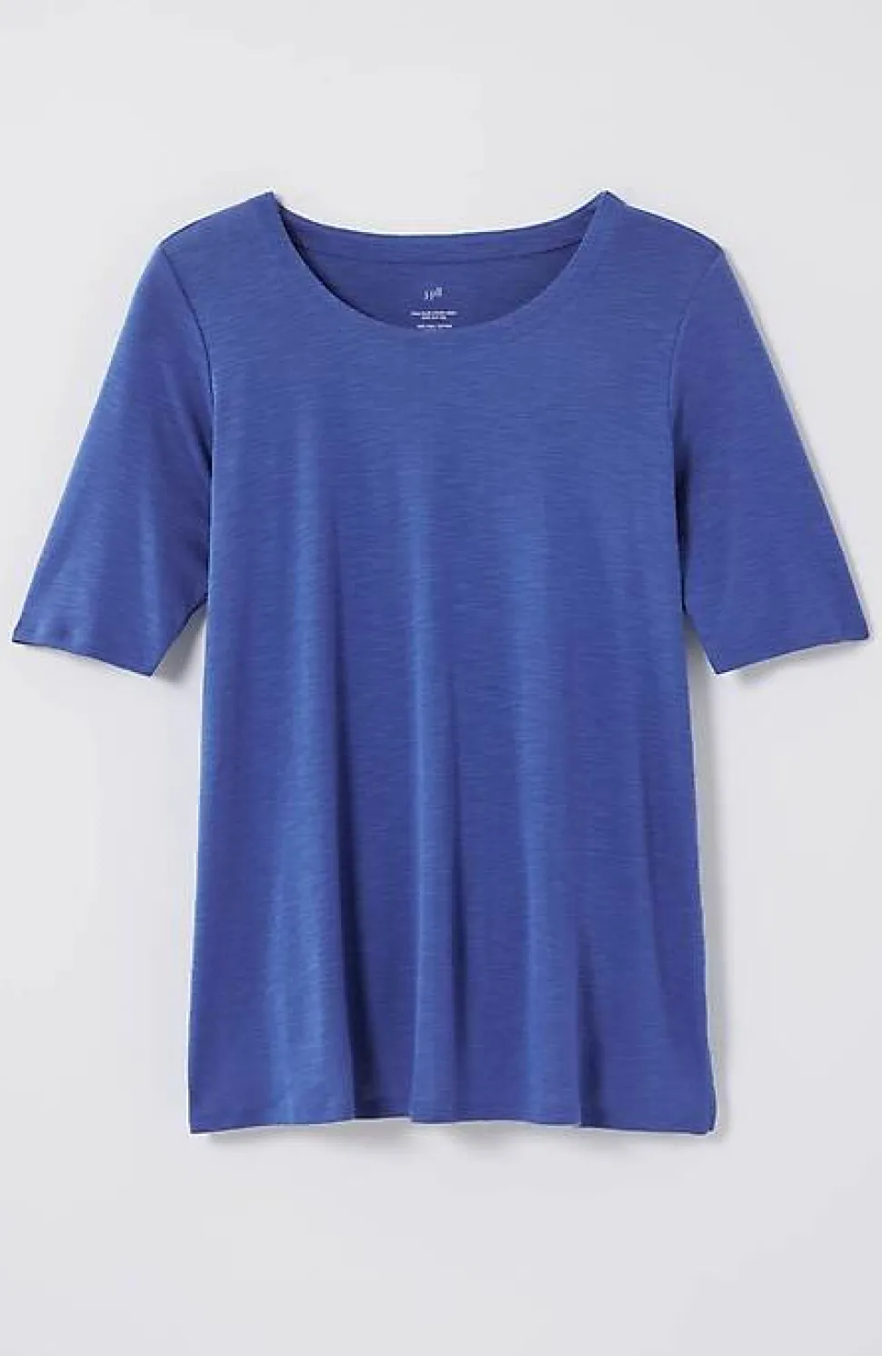 Pima-Slub Scoop-Neck Side-Slit Tee | Jjill