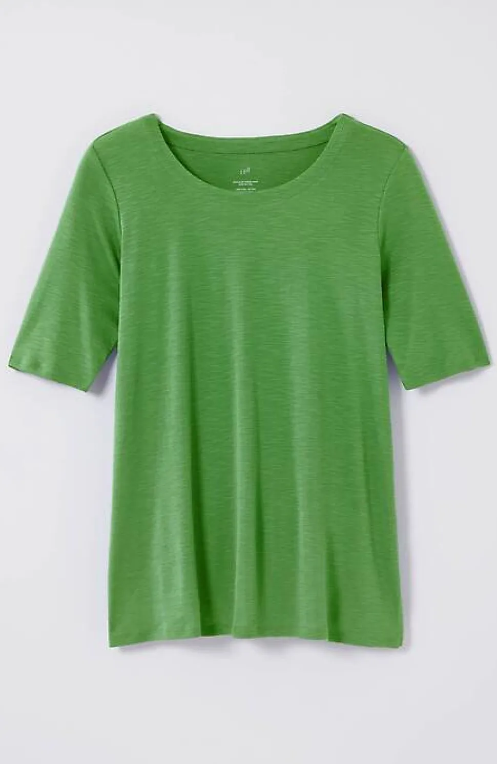 Pima-Slub Scoop-Neck Side-Slit Tee | Jjill