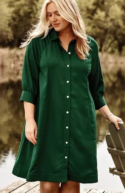 Pintucked A-Line Shirtdress | Jjill