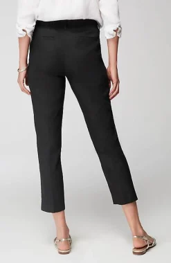 Pintucked Linen-Stretch Slim-Leg Pants | Jjill