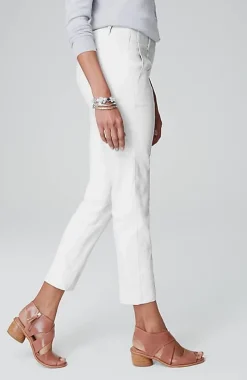 Pintucked Linen-Stretch Slim-Leg Pants | Jjill
