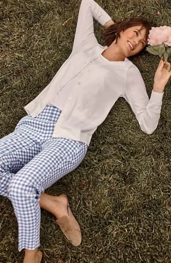 Pintucked Linen-Stretch Slim-Leg Pants | Jjill