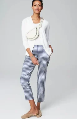 Pintucked Linen-Stretch Slim-Leg Pants | Jjill