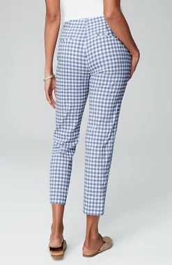 Pintucked Linen-Stretch Slim-Leg Pants | Jjill