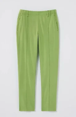 Pintucked Linen-Stretch Slim-Leg Pants | Jjill