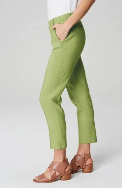 Pintucked Linen-Stretch Slim-Leg Pants | Jjill