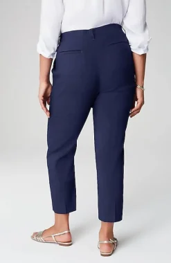 Pintucked Linen-Stretch Slim-Leg Pants | Jjill