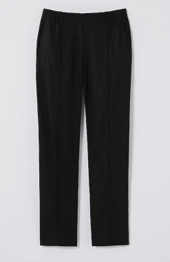 Pintucked Linen-Stretch Slim-Leg Pants | Jjill