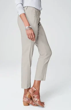 Pintucked Linen-Stretch Slim-Leg Pants | Jjill