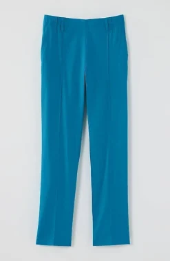Pintucked Linen-Stretch Slim-Leg Pants | Jjill