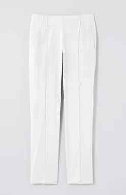 Pintucked Linen-Stretch Slim-Leg Pants | Jjill