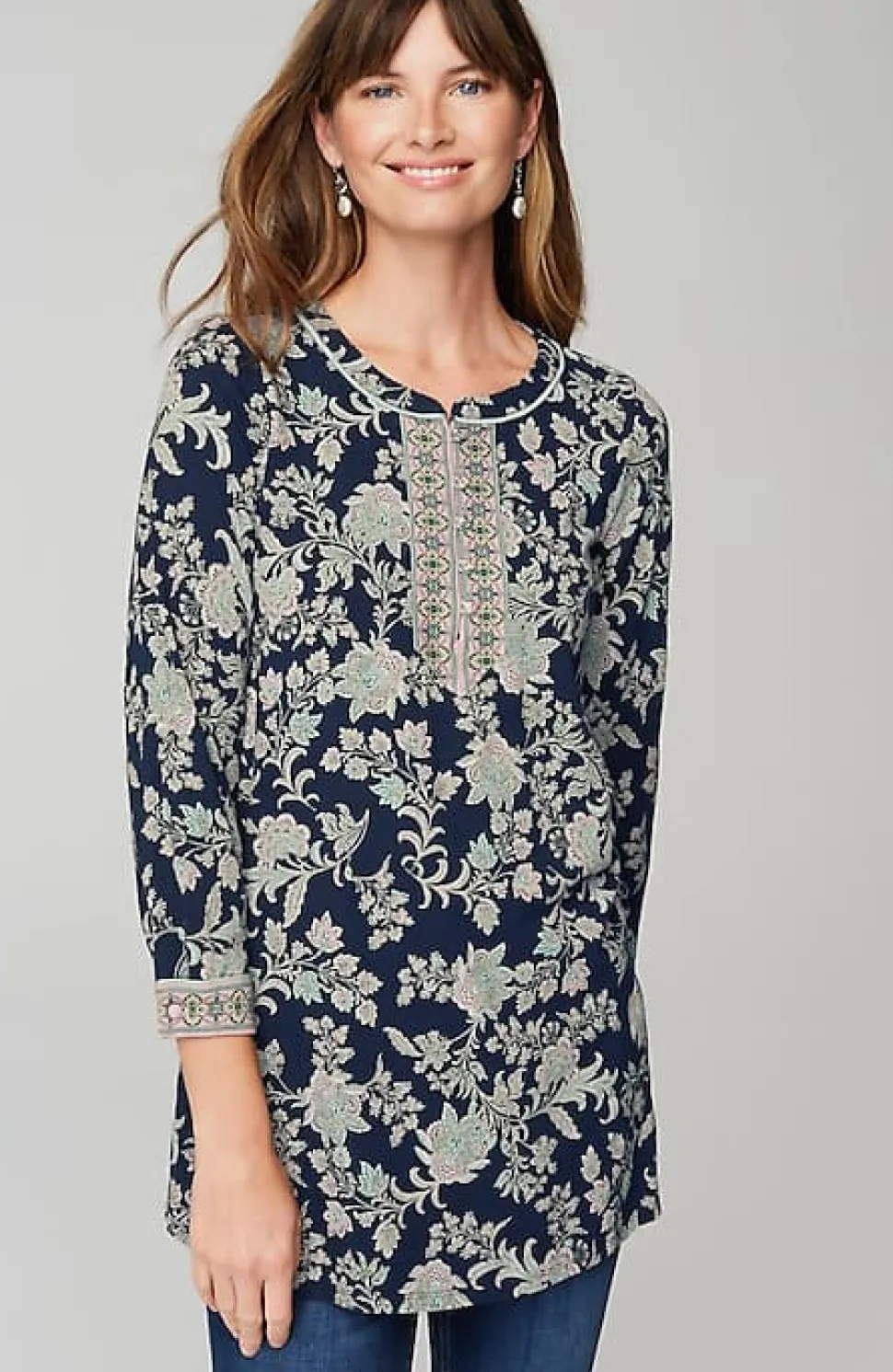 Piped Paisley Tunic | Jjill