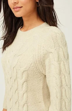 Placed-Cable Crew-Neck Sweater | Jjill