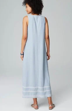 Placed-Embroidery Maxi Dress | Jjill