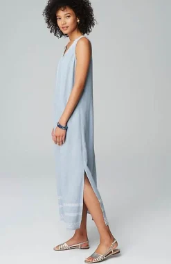 Placed-Embroidery Maxi Dress | Jjill