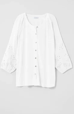 Placed-Eyelet Mixed-Media Top | Jjill