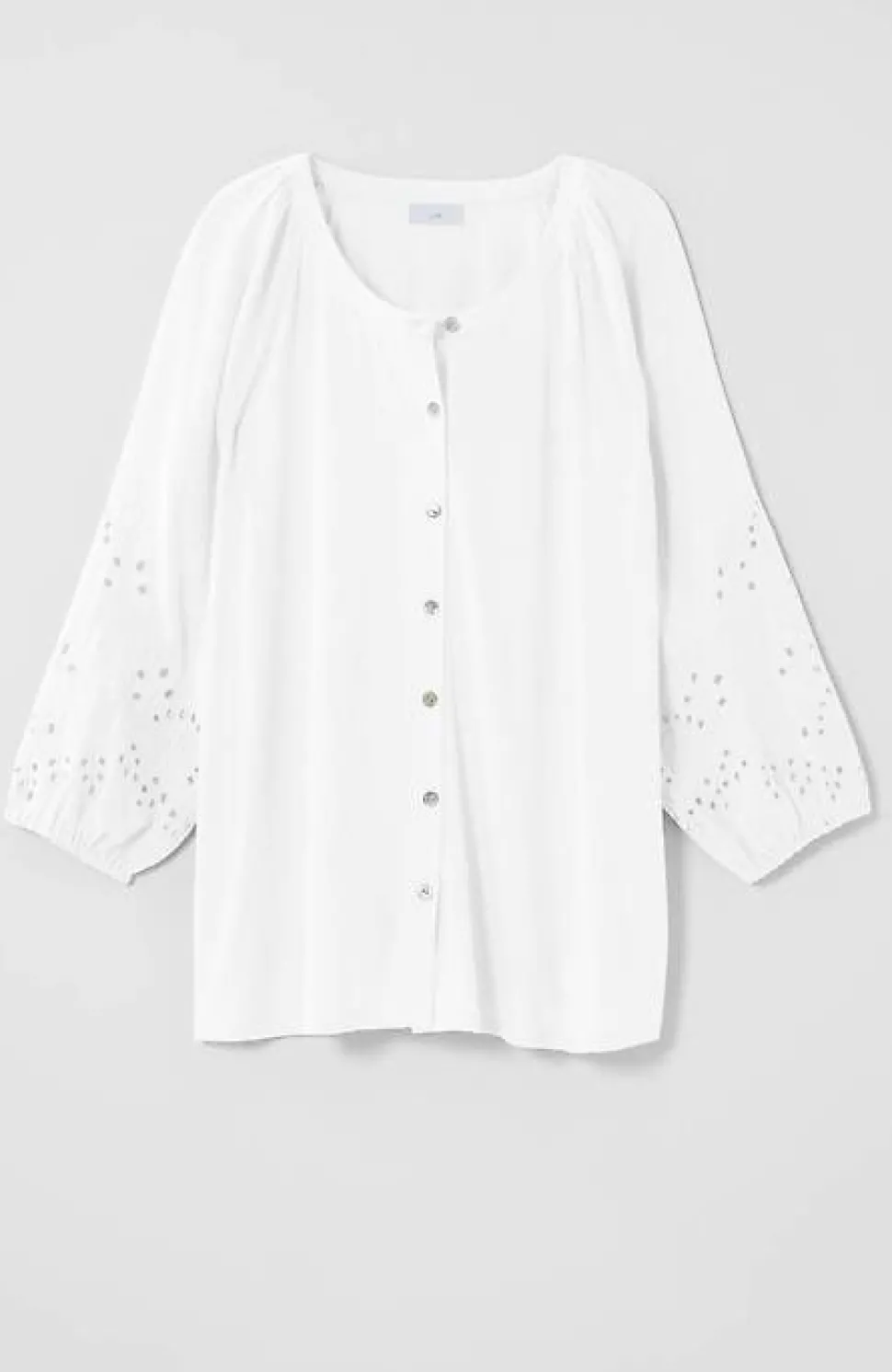 Placed-Eyelet Mixed-Media Top | Jjill