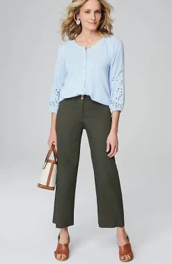 Placed-Eyelet Mixed-Media Top | Jjill