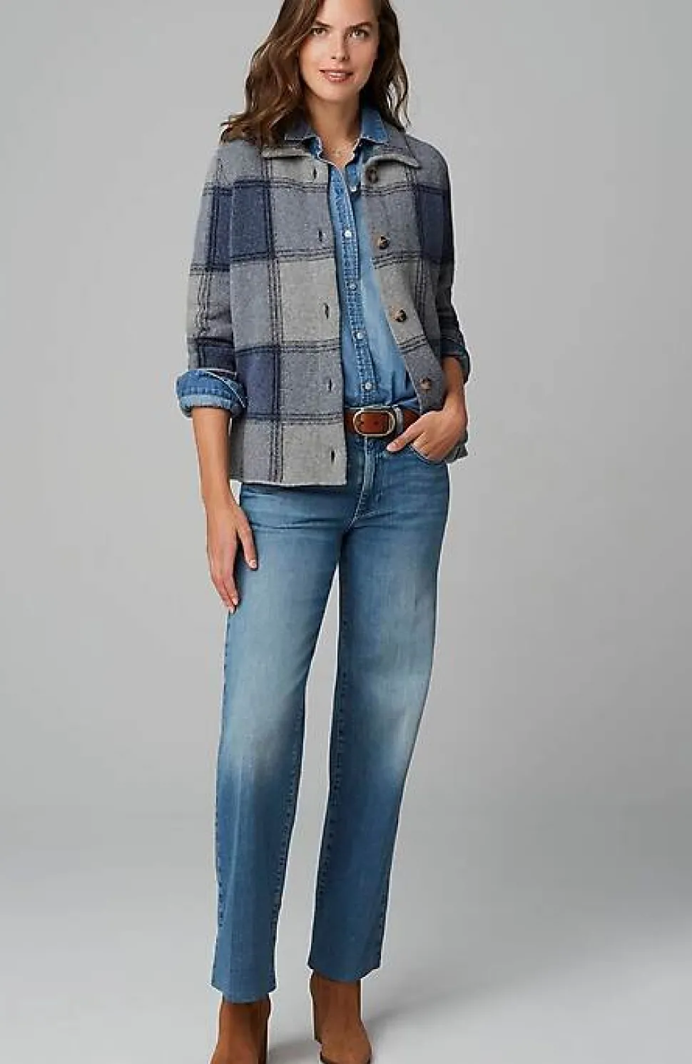 Plaid Button-Front Sweater | Jjill