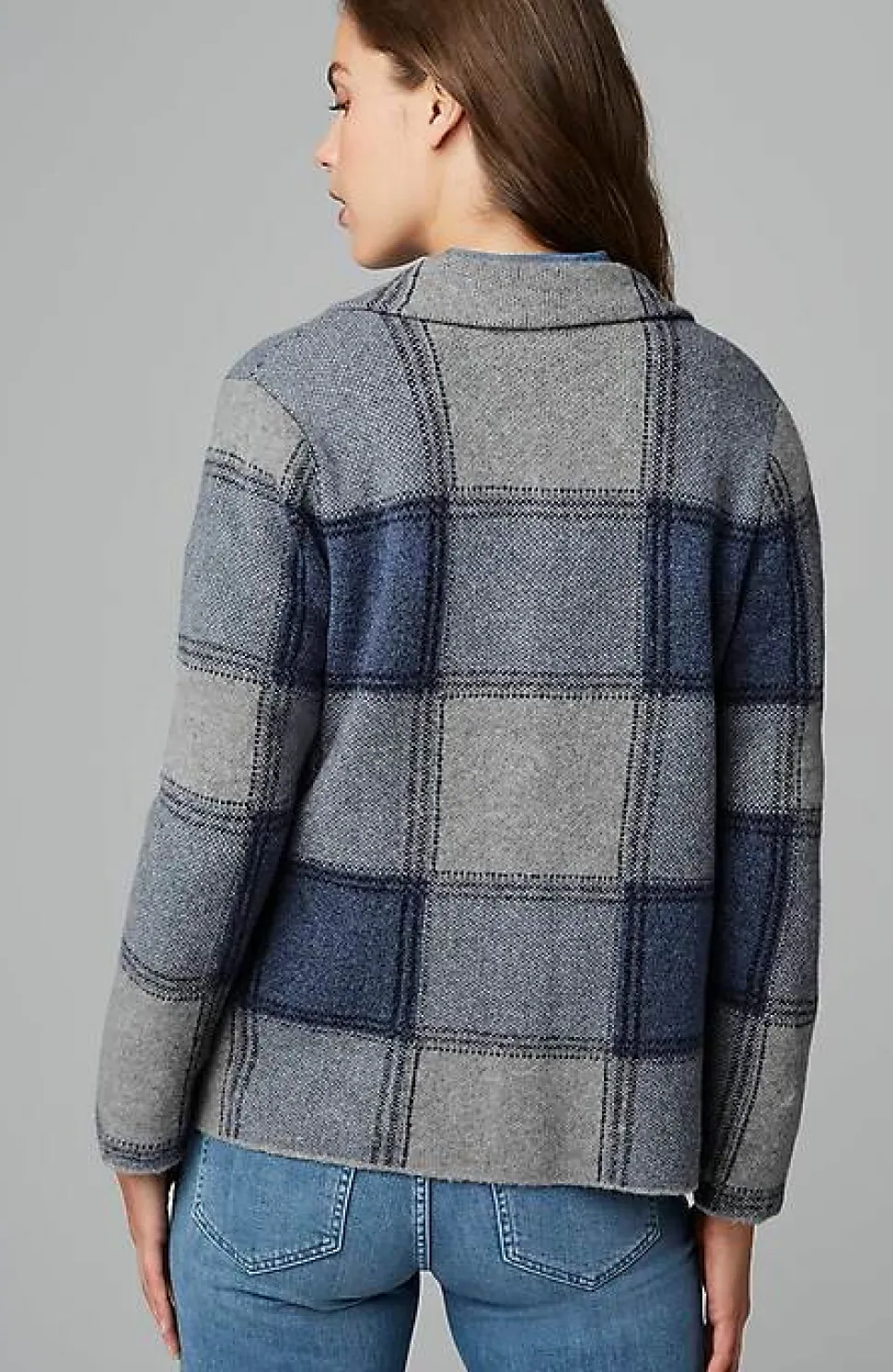 Plaid Button-Front Sweater | Jjill