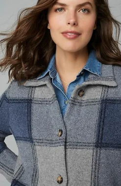 Plaid Button-Front Sweater | Jjill