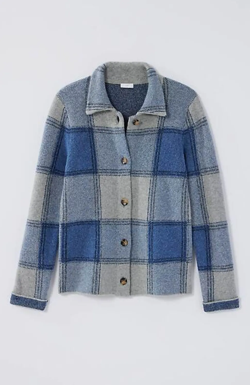 Plaid Button-Front Sweater | Jjill