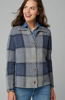 Plaid Button-Front Sweater | Jjill