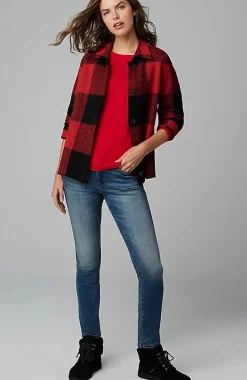 Plaid Button-Front Sweater | Jjill