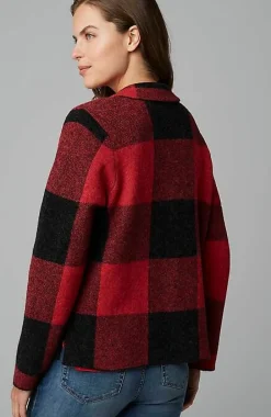 Plaid Button-Front Sweater | Jjill
