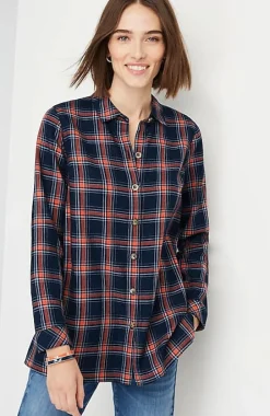 Plaid Button-Front Tunic | Jjill