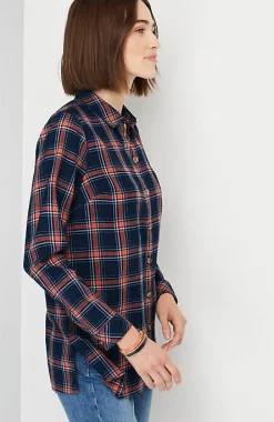 Plaid Button-Front Tunic | Jjill