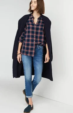 Plaid Button-Front Tunic | Jjill
