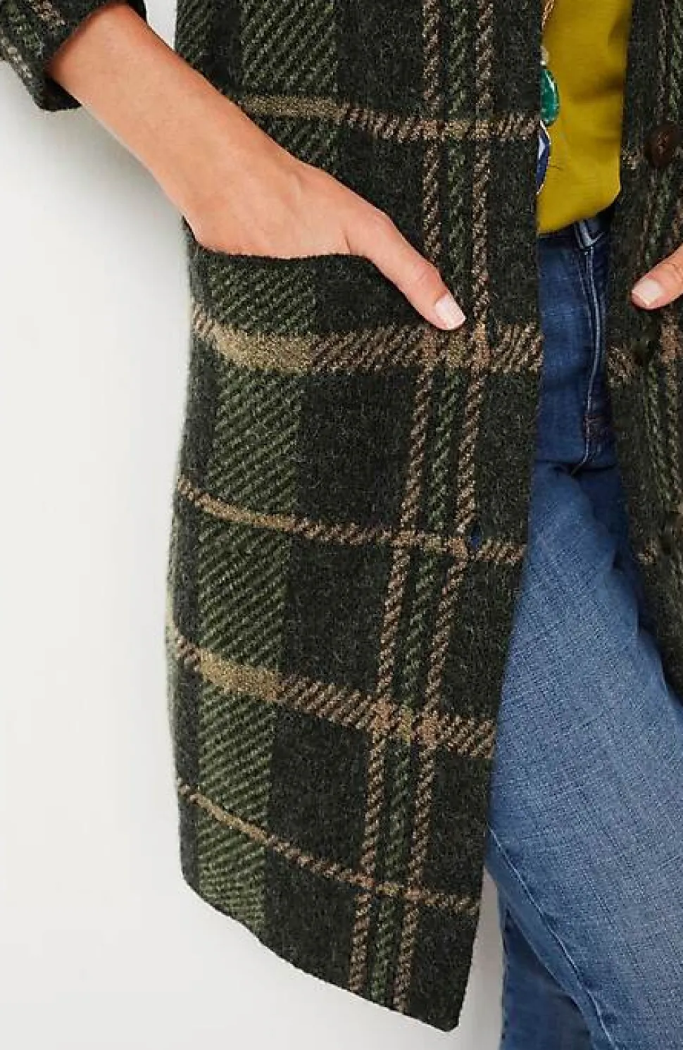 Plaid Notch-Collared Topper | Jjill