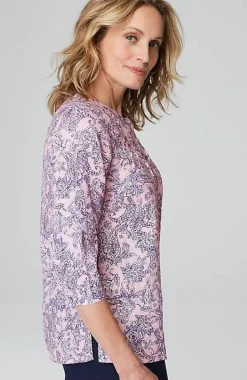 Printed Linen Pintucked Popover | Jjill