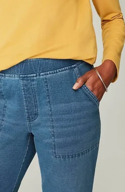 Pure Jill Brushed-Back Indigo Pants | Jjill